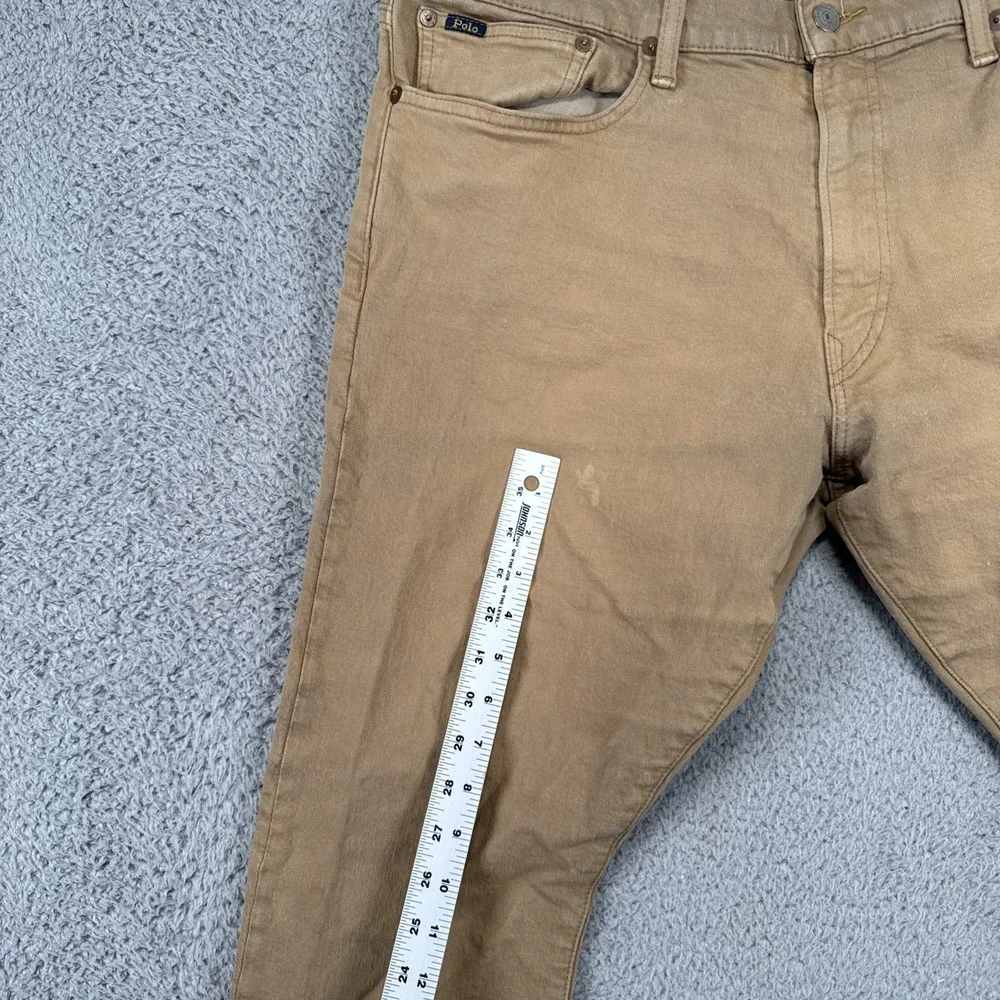 Polo Ralph Lauren Jeans Mens 38x30 Beige Tan Varick Slim Straight‎ Khaki Denim